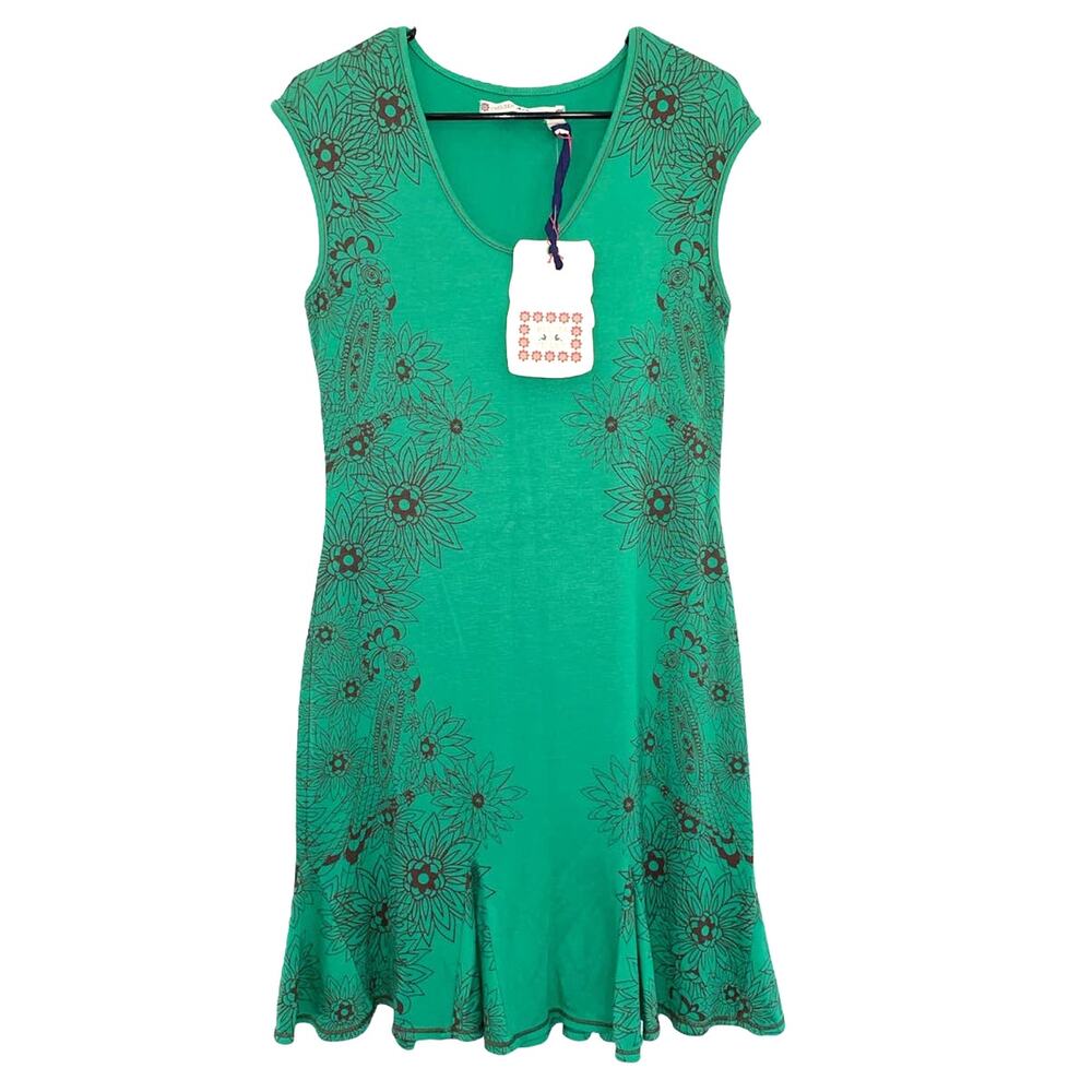 Chelsea & Violet Kelly Green Floral Print Flounce Sundress size Small